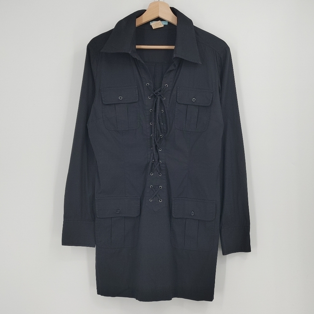 Marciano Lace Up Shirt Dress